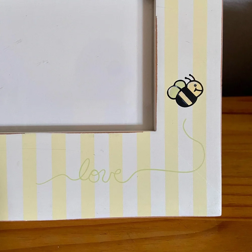 Wendy Bellissimo Honey Bee Collection Picture Frame w/ Stripes and Love with Bee